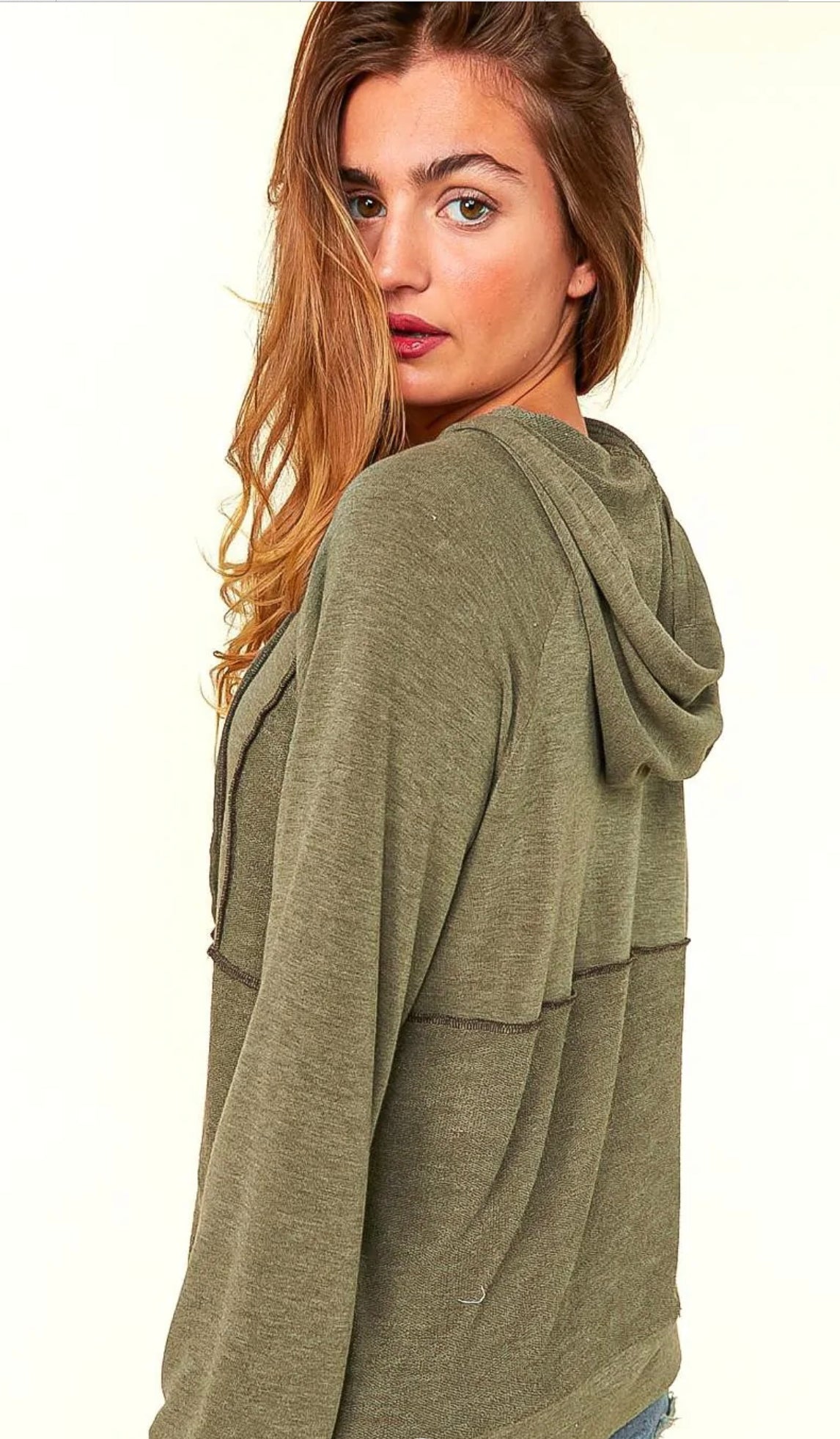 Olive Button Down Princess Hoodie